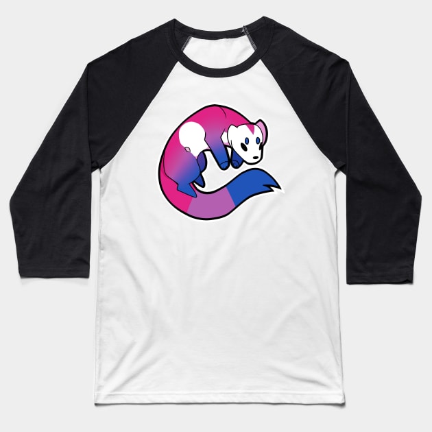 Ferret Bi Pride Baseball T-Shirt by NokuArts